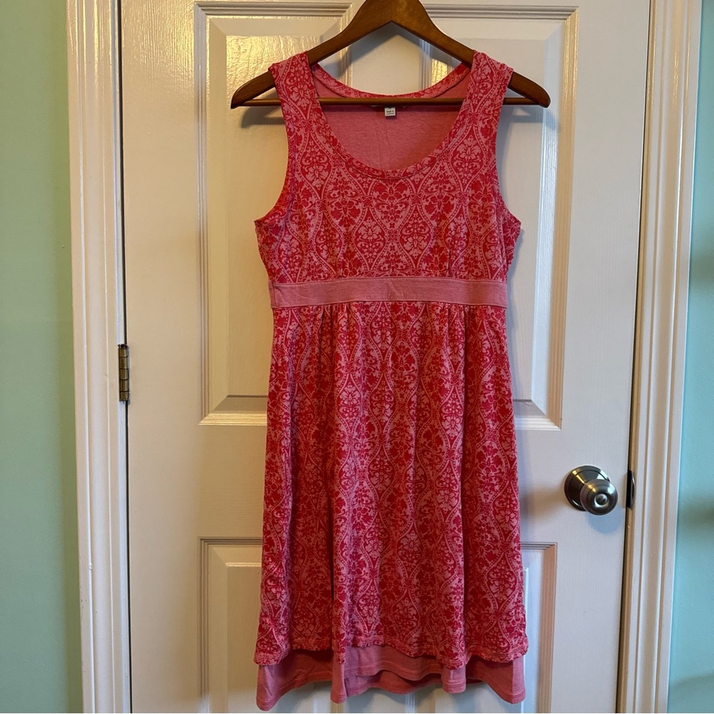 Cambridge Dry Goods Pink Patterned Sleeveless Midi Dress Size M